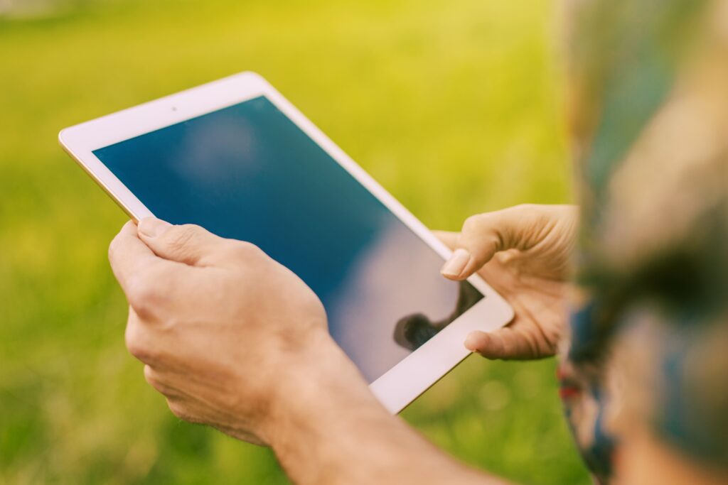 Tablet campo agrícola